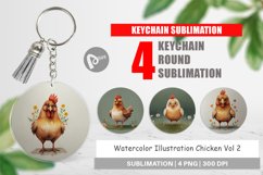 Keychain Illustration Chicken Product Image 1