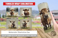 Tumbler Wrap Illustration Cow Product Image 1
