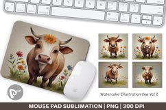 Mouse Pad Illustration Cow Product Image 1