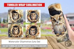 Tumbler Wrap Watercolor Owl Product Image 1