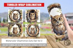 Tumbler Wrap Watercolor Owl Product Image 1
