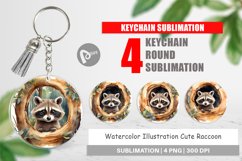 Keychain Watercolor Raccoon Product Image 1