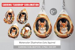 Earring Teardrop Watercolor Squirrel Product Image 1