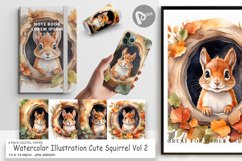 Digital Paper Watercolor Squirrel Product Image 1