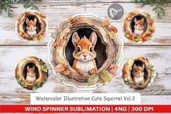 Wind Spinner Watercolor Squirrel Product Image 1