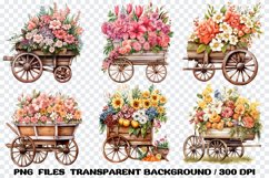 Flowers in Cart Clipart Sublimation PNG Product Image 3