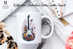 Watercolor Illustration Electric Guitar Clipart, Product Image 4