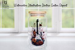 Watercolor Illustration Electric Guitar Clipart, Product Image 5