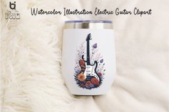 Watercolor Illustration Electric Guitar Clipart, Product Image 6