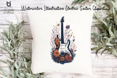 Watercolor Illustration Electric Guitar Clipart, Product Image 8