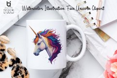 Watercolor Illustration Face Unicorn Clipart, Unicorn Design Product Image 3