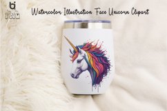 Watercolor Illustration Face Unicorn Clipart, Unicorn Design Product Image 5