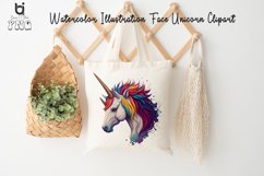 Watercolor Illustration Face Unicorn Clipart, Unicorn Design Product Image 6