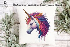 Watercolor Illustration Face Unicorn Clipart, Unicorn Design Product Image 7