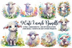 9 Lamb sublimation Bundle | Lamb illustration big bundle Product Image 1