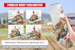 Tumbler Wrap Watercolor Lighthouse Product Image 1