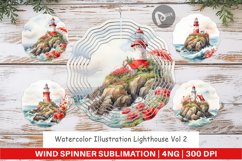 Wind Spinner Watercolor Lighthouse Product Image 1