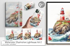 Digital Paper Watercolor Lighthouse Product Image 1