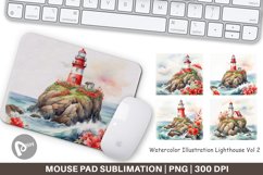Mouse Pad Watercolor Lighthouse Product Image 1