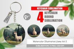 Keychain Illustration Llama Product Image 1