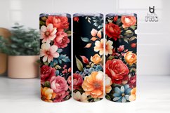 Watercolor illustration of colorful flowers 3D Tumbler Wrap Product Image 3