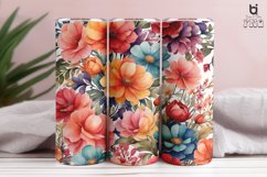 Watercolor illustration of colorful flowers 3D Tumbler Wrap Product Image 4