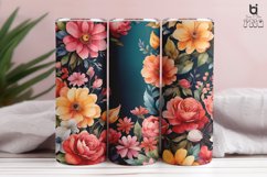 Watercolor illustration of colorful flowers 3D Tumbler Wrap Product Image 6