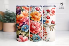 Watercolor illustration of colorful flowers 3D Tumbler Wrap Product Image 7