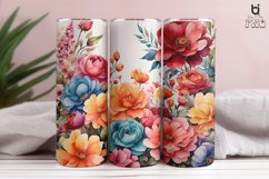 Watercolor illustration of colorful flowers 3D Tumbler Wrap Product Image 8