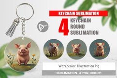 Keychain Illustration Pig Product Image 1