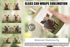 Glass Can Wraps Illustration Pig Product Image 1