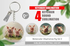 Keychain Illustration Pig Product Image 1