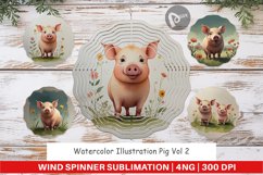 Wind Spinner Illustration Pig Product Image 1
