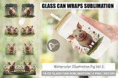Glass Can Wraps Illustration Pig Product Image 1