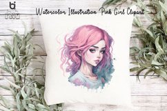 Watercolor Illustration Pink Girl Clipart, Mug PNG Design Product Image 8