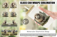 Glass Can Wraps Illustration Sheep Product Image 1