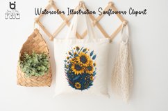 Watercolor Illustration Sunflowers Clipart, Mug PNG Design Product Image 7