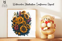 Watercolor Illustration Sunflowers Clipart, Mug PNG Design Product Image 8