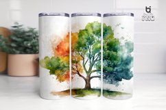 Watercolor Illustration Tree Sublimation Tumbler Wrap Design Product Image 4