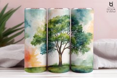 Watercolor Illustration Tree Sublimation Tumbler Wrap Design Product Image 5