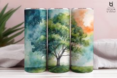 Watercolor Illustration Tree Sublimation Tumbler Wrap Design Product Image 9