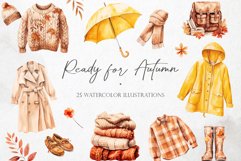 Ready For Autumn - Watercolor PNG Overlays Product Image 1