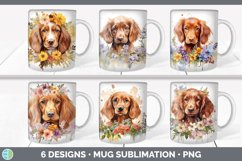 Bundle of six Wild Flowers Irish Setters Mug Wrap designs.