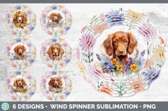 Bundle of six Wild Flowers Irish Setters Wind Spinner designs.