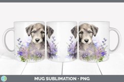 GorgeousWild Flowers Irish Wolfhounds Mug Wrap design.