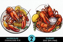 Watercolor Italian Food Image Clipart Product Image 1
