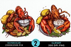 Watercolor Italian Food Image Clipart Product Image 1