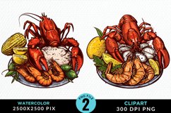 Watercolor Italian Food Image Clipart Product Image 1