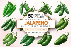 Watercolor Jalapeno Clipart Bundle Product Image 1