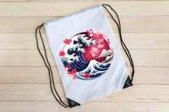 Japanese Kanagawa Wave Watercolor Sublimation clipart Product Image 7